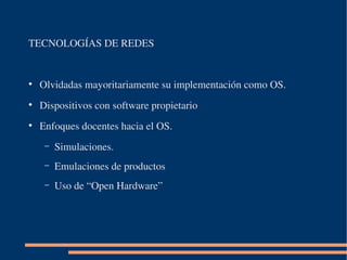 Docencia Redes con Open Source