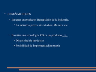 Docencia Redes con Open Source