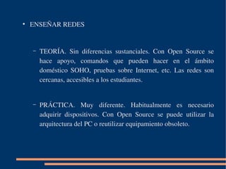 Docencia Redes con Open Source