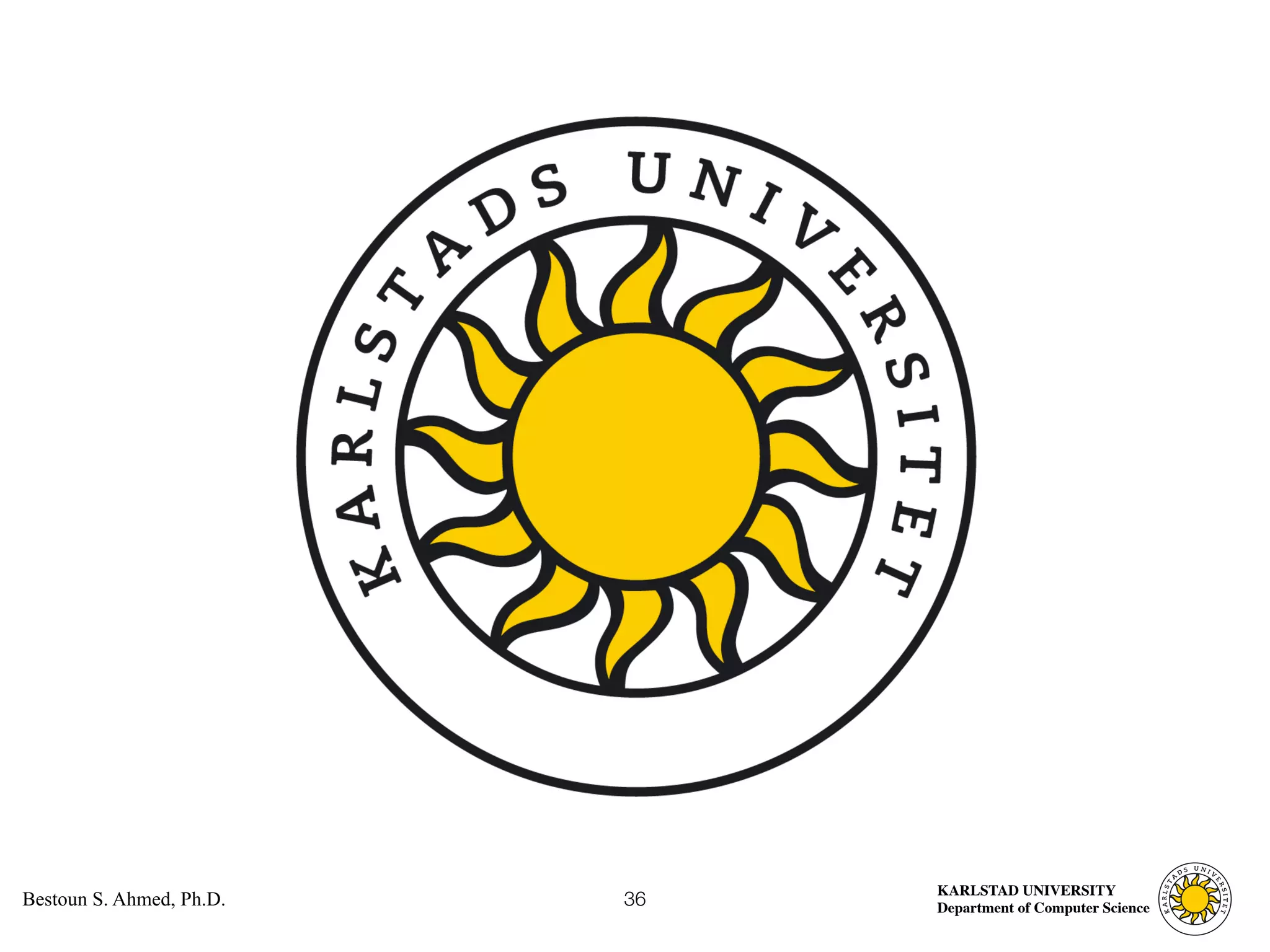 Computer Science
KARLSTAD UNIVERSITY
Department of Computer Science
Bestoun S. Ahmed, Ph.D. 36
Computer Science
 