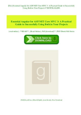 [Doc] Essential Angular for ASP.NET Core MVC 3: A Practical Guide to Successfully
Using Both in Your Projects $^DOWNLOAD#$
Essential Angular for ASP.NET Core MVC 3: A Practical
Guide to Successfully Using Both in Your Projects
{read online}, ^*READ^*, {Read Online}, Pdf [download]^^, PDF Ebook Full Series
[Pdf]$$, pdf free, [EbooK Epub], [read ebook], Free Download
 