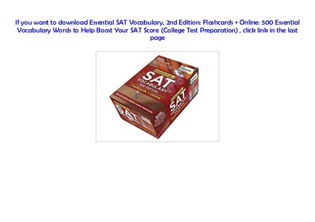 Read Essential Sat Vocabulary 2nd Edition Flashcards Online 50