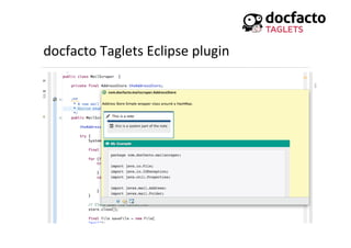 docfacto	
  Taglets	
  Eclipse	
  plugin	
  
 
