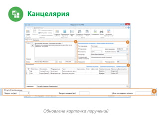 Канцелярия
Обновлена карточка поручений
 