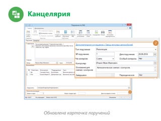 Канцелярия
Обновлена карточка поручений
 