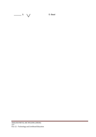 SHIELDED METAL ARC WELDING (SMAW)
117
K to 12 – Technology and Livelihood Education
5. E- Bead
 