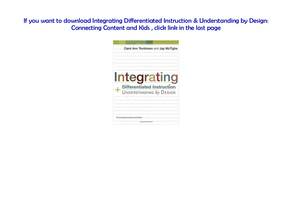  Download Integrating Differentiated Instruction Understanding By