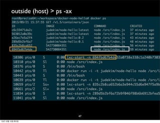 outside (host) > ps -ax

47
13년 10월 15일 화요일

 