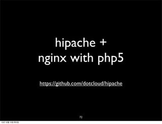 hipache +
nginx with php5
https://github.com/dotcloud/hipache

72
13년 10월 15일 화요일

 