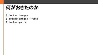ΤΤ
$ docker images
$ docker images --tree
$ docker ps -a
 