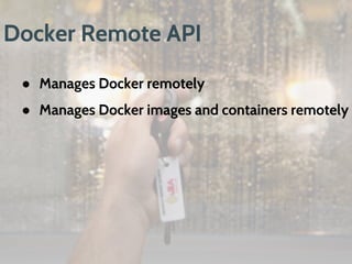 Docker-compose is our way
● YAML syntax
● Configuration inclusion/inheritance
● Comprehensive CLI
● Bash completion
 