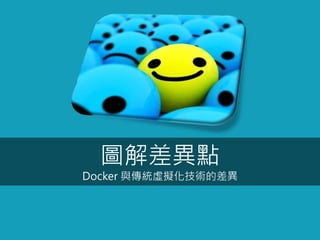 圖解差異點
Docker 與傳統虛擬化技術的差異
 