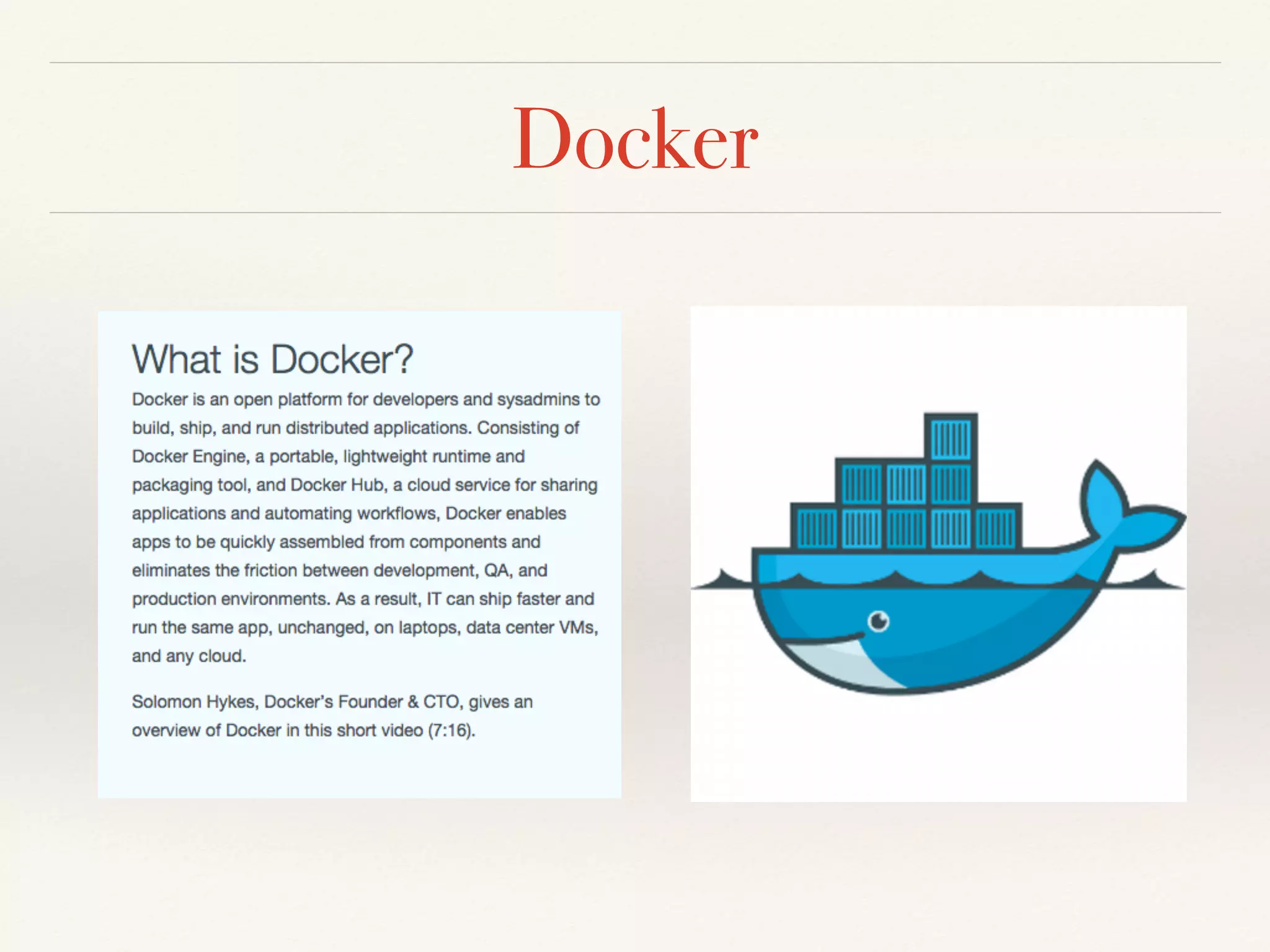 Docker
 