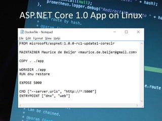ASP.NET Core 1.0 App on Linux
 