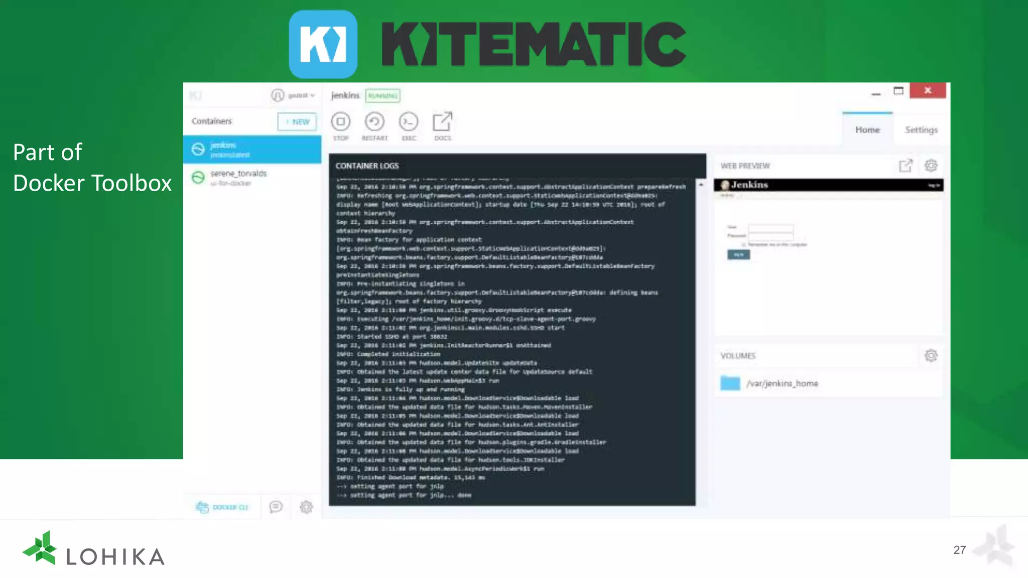 27
Part of
Docker Toolbox
 