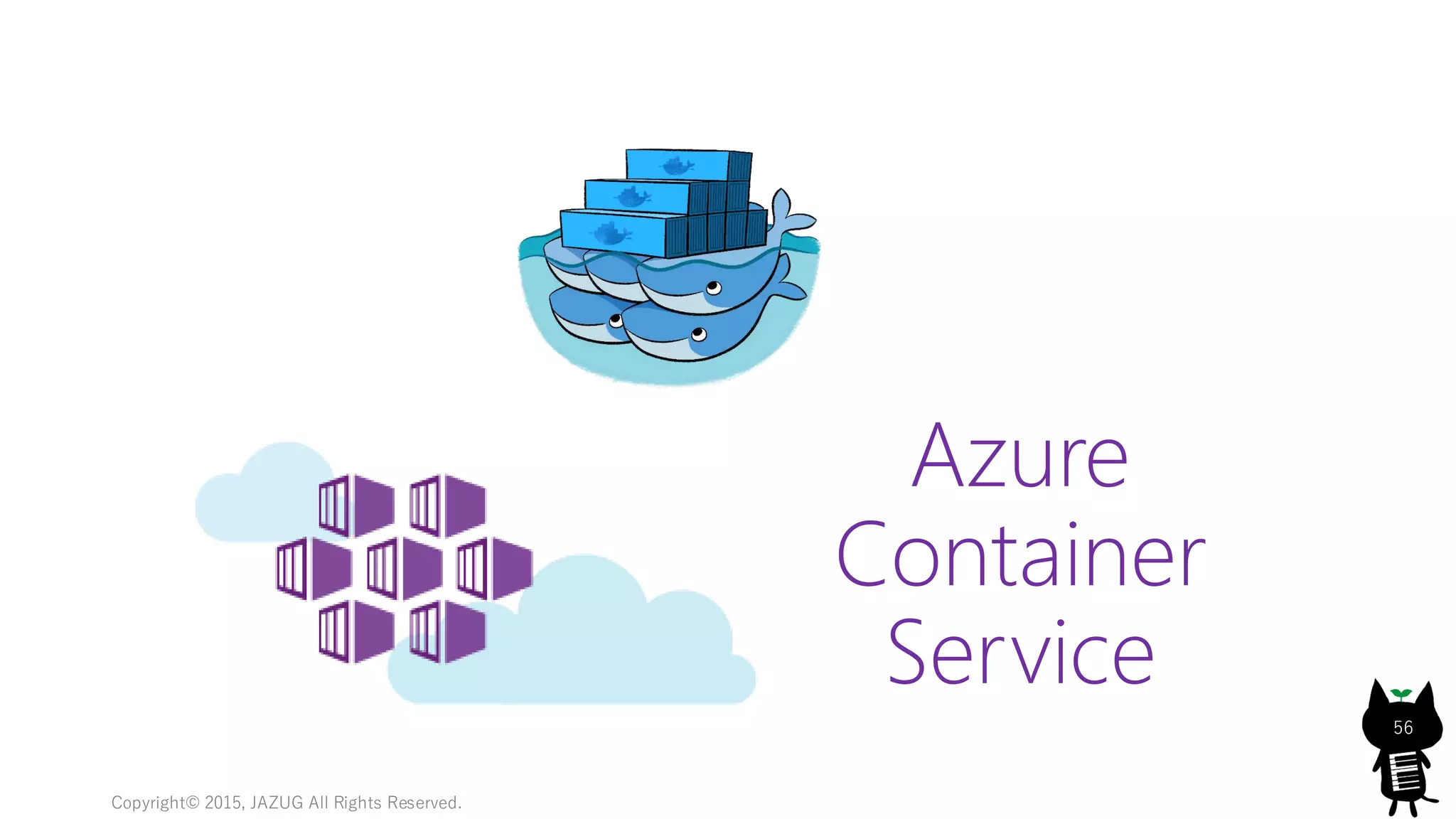 Copyright© 2015, JAZUG All Rights Reserved.
56
Azure
Container
Service
 
