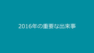 2016年の重要な出来事
 