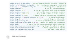 Recap and cheat sheet
 