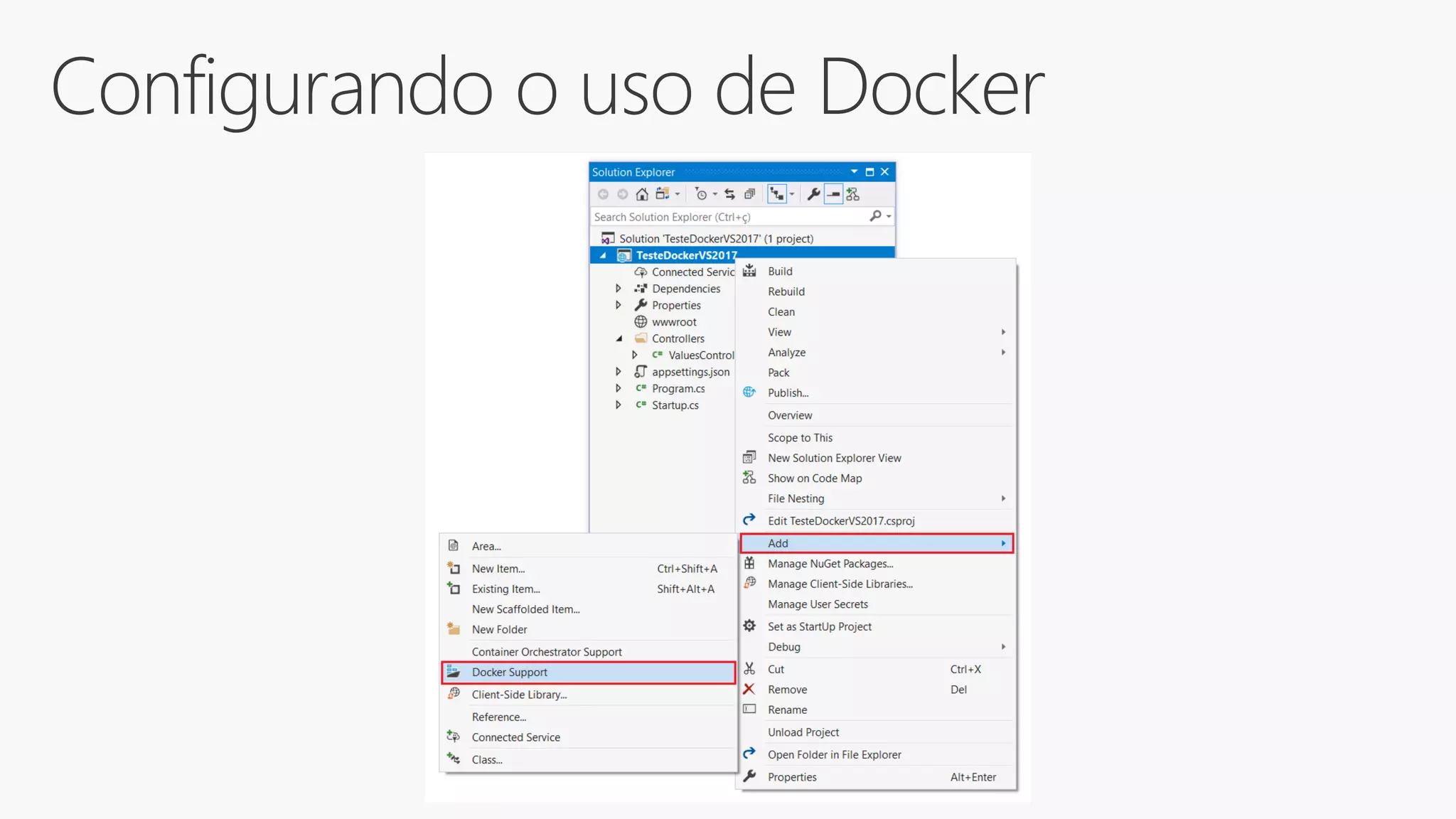 Configurando o uso de Docker
 