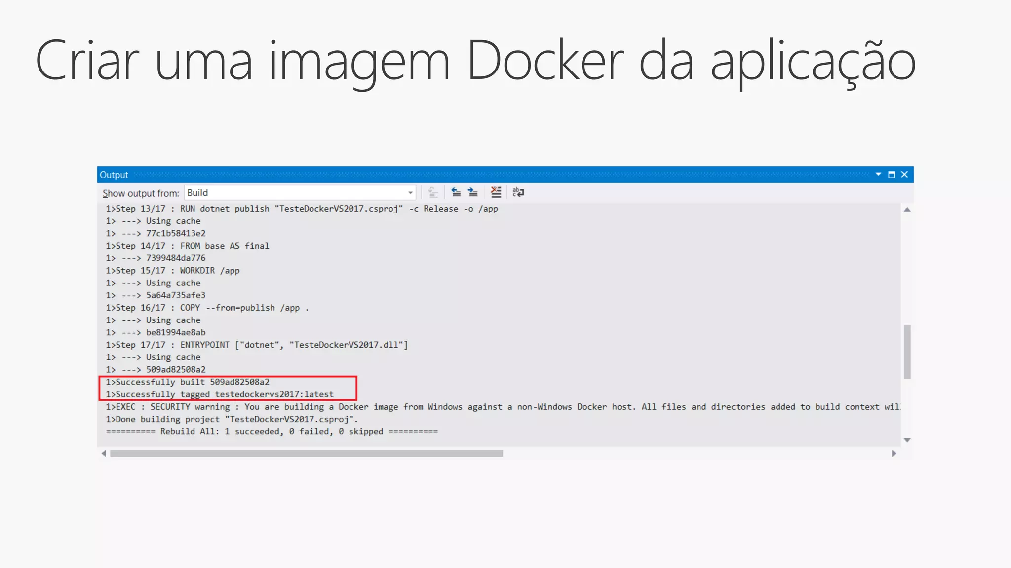 Criar uma imagem Docker da aplicação
 
