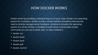 A simple and easy way to learn Docker containerisation | PPTX