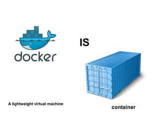 container
IS
A lightweight virtual machine
 