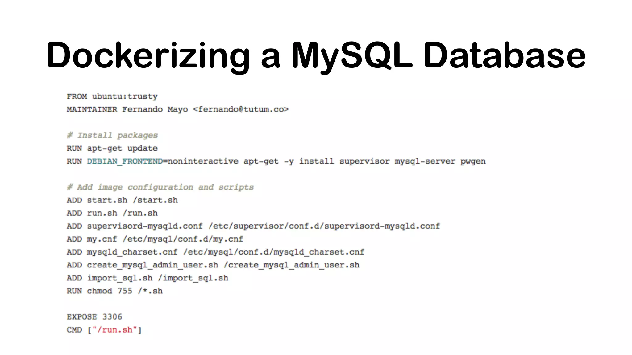 Dockerizing a MySQL Database 