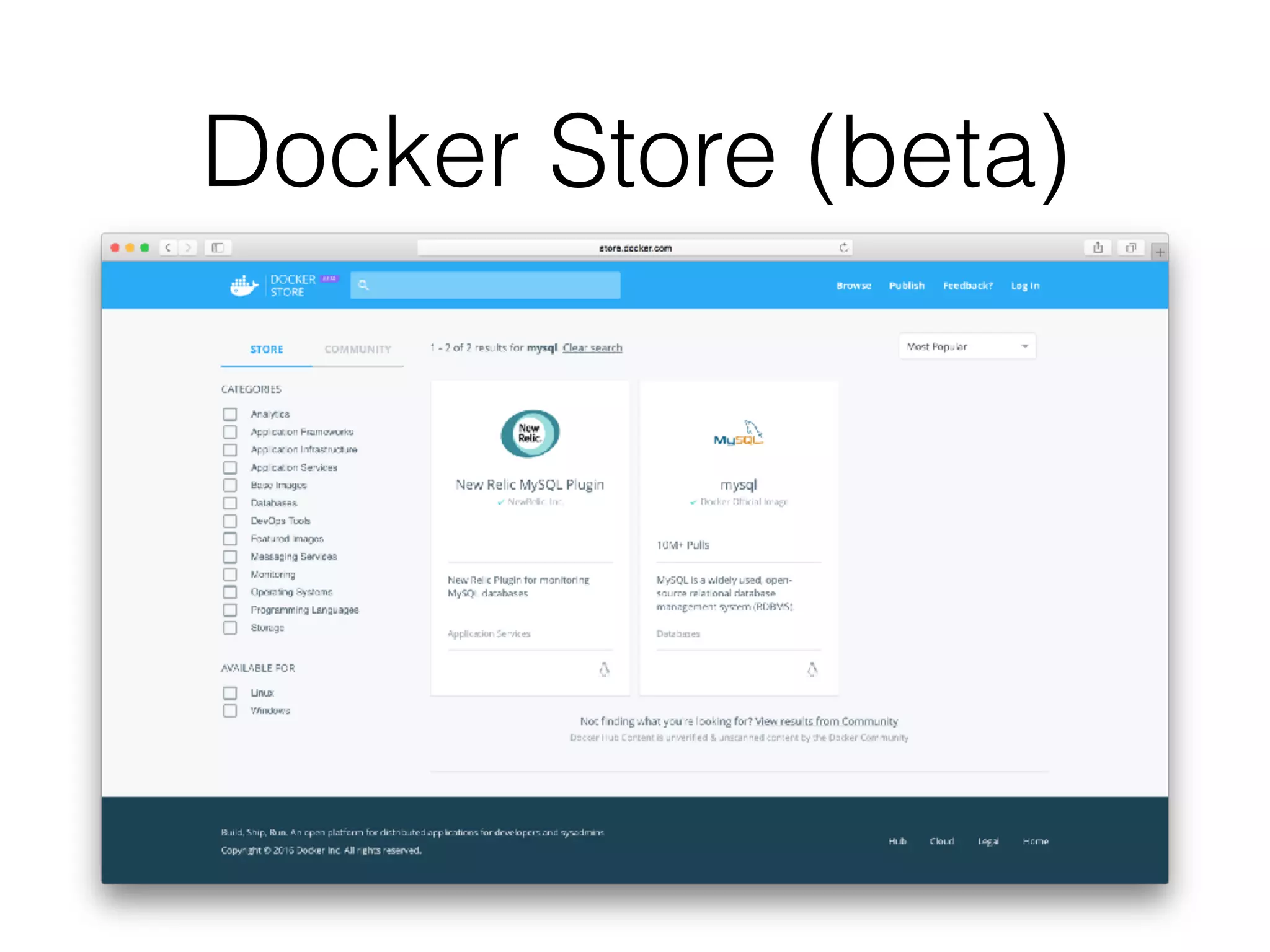 Docker Store (beta)
 