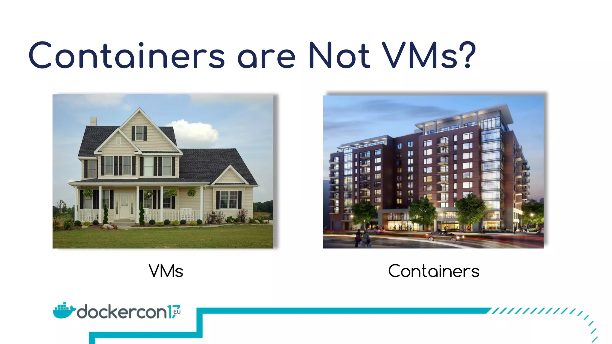 Containers are Not VMs?
VMs Containers
 
