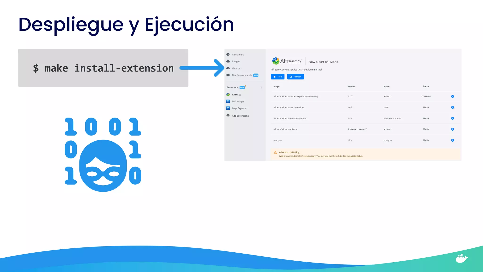 Despliegue y Ejecución
$ make install-extension
 
