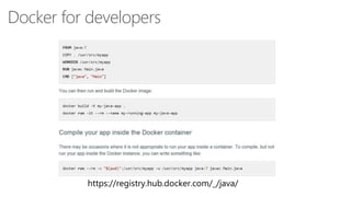 Docker for developers
https://registry.hub.docker.com/_/java/
 