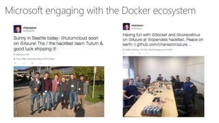 Microsoft engaging with the Docker ecosystem
 