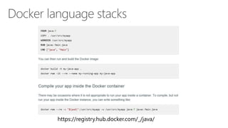 Docker language stacks
 