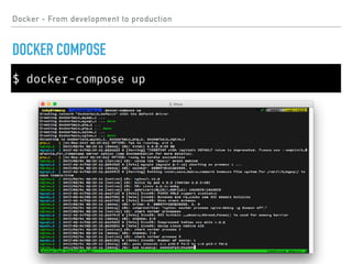 Docker - From development to production
DOCKER COMPOSE
$ docker-compose up
 