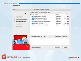 Docker Installation
Version Modified
| Iran Community OpenStack.ir
 