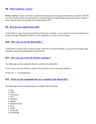 Docker Interview Questions Docker Interview Questions | PDF