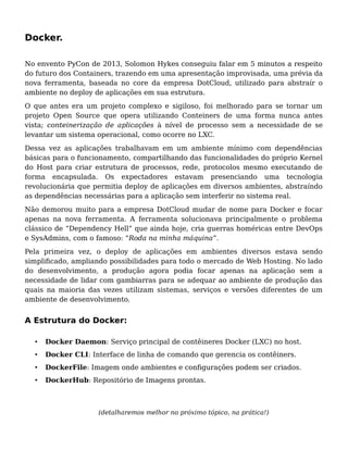 Docker: Introdução à Conteinerização de Apps e Nuvem. | PDF