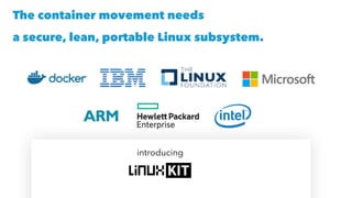 The container movement needs
a secure, lean, portable Linux subsystem.
introducing
 