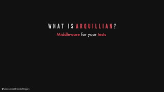 W H A T 	 I S 	A R Q U I L L I A N ?
Middleware
for
your
tests
	alexsotob		lordofthejars
 