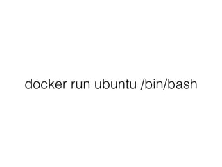 docker run ubuntu /bin/bash