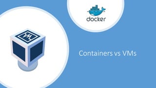 Containers	vs	VMs
 