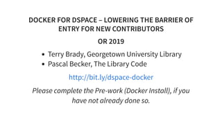 Workshop Docker for DSpace | PDF