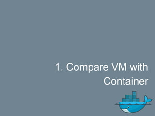 1. Compare VM with
Container
 