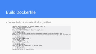 Build Dockerfile
> docker build -t abc/ub /docker_builder/
 