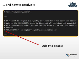 … and how to resolve it
Add # to disable
 