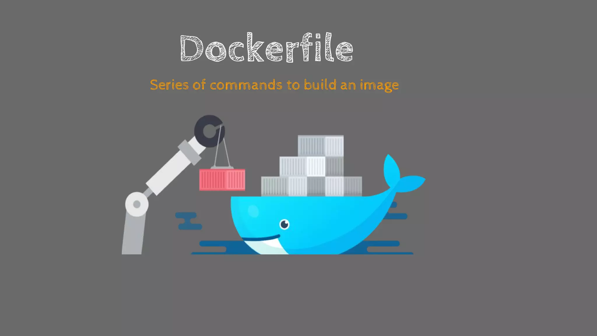 Dockerfile
Series of commands to build an image
 
