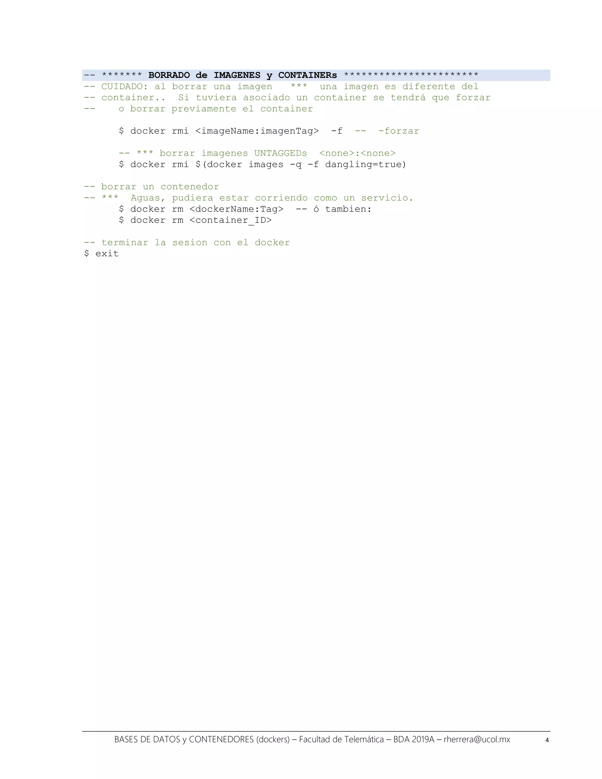 Docker 101 - dockers y Bases de Datos DB | PDF | Databases | Computer ...