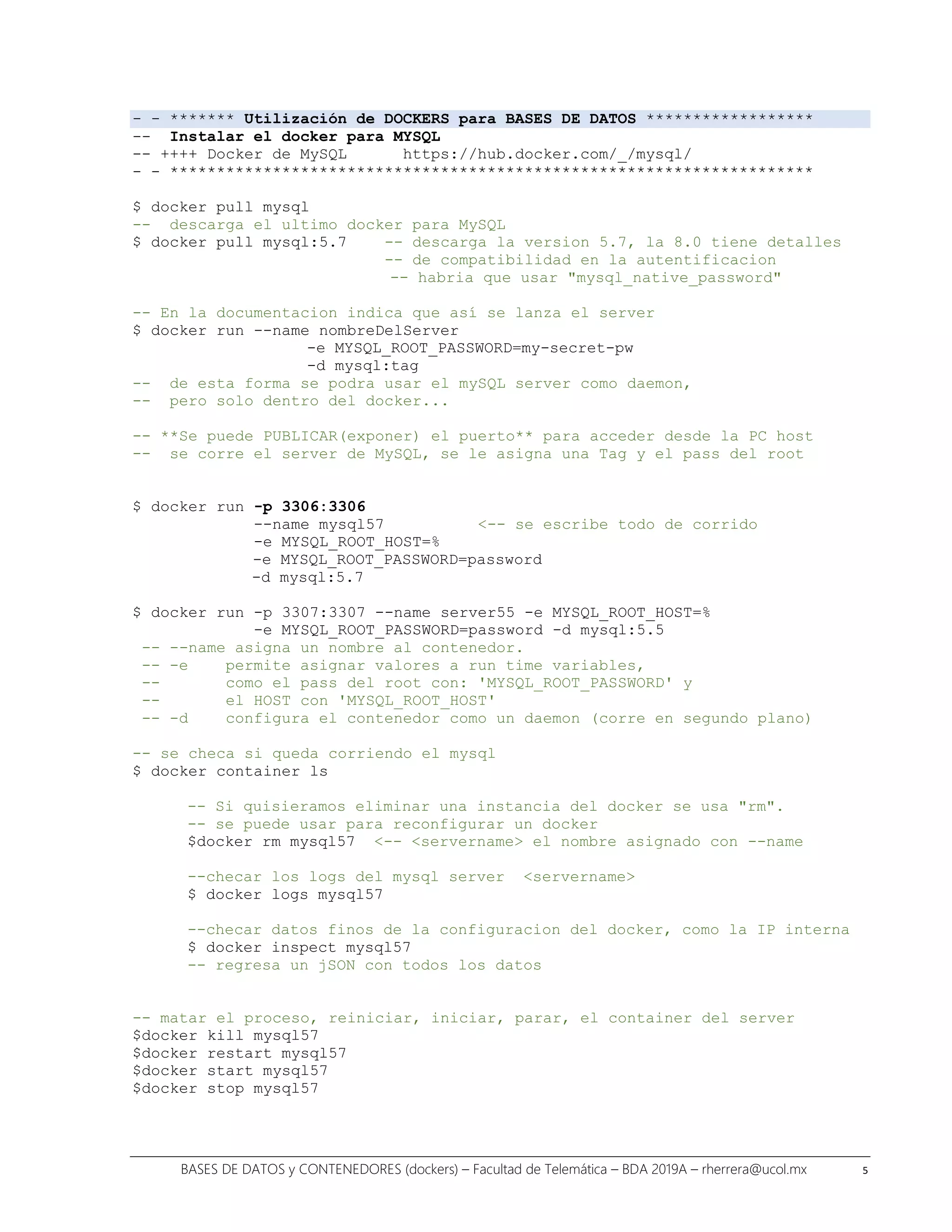 Docker 101 - dockers y Bases de Datos DB | PDF | Databases | Computer ...