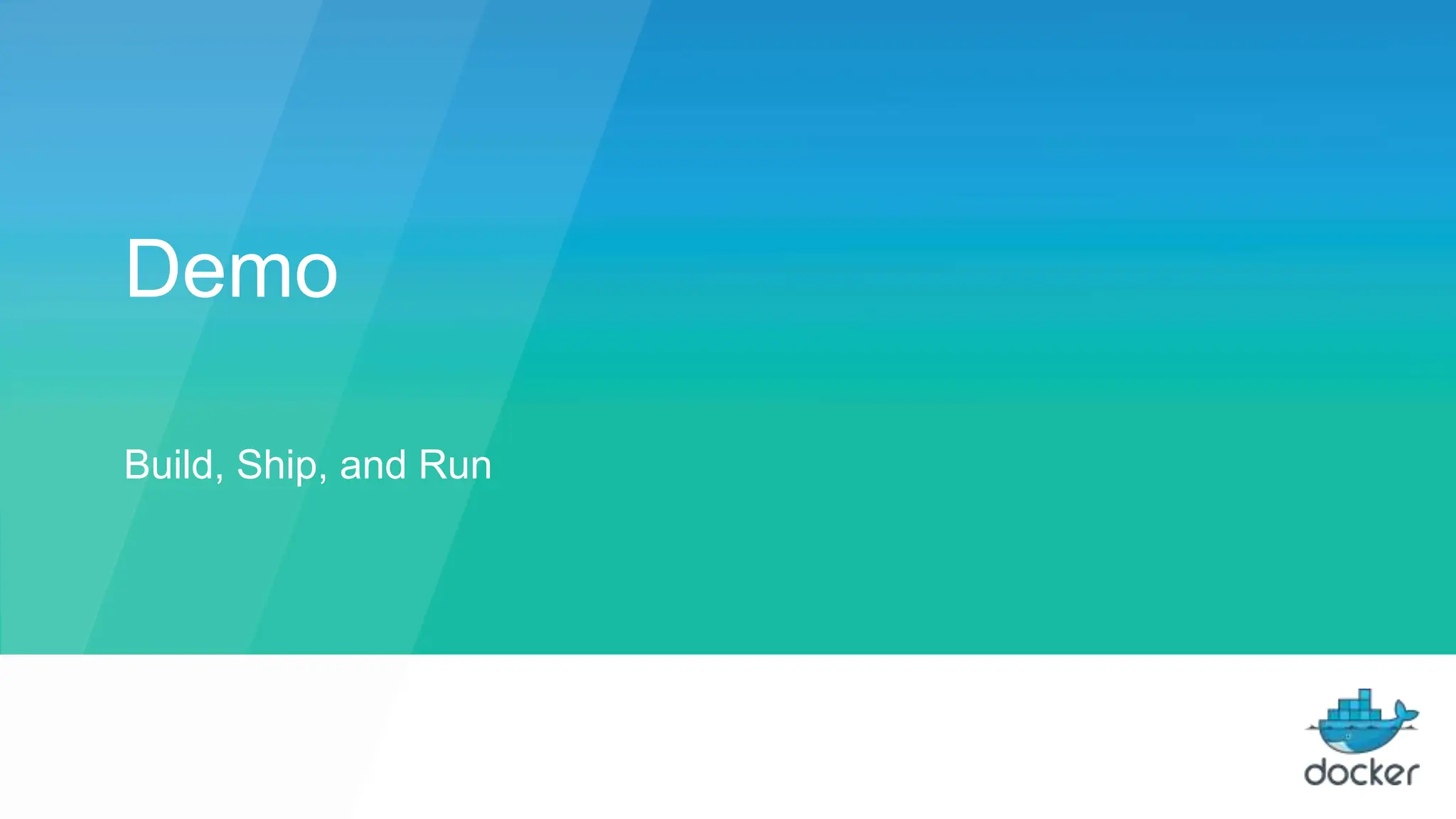 Demo
Build, Ship, and Run
 