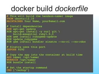 docker build dockerfile
 
